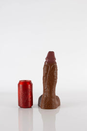 A Medium sized brown veiny dildo.