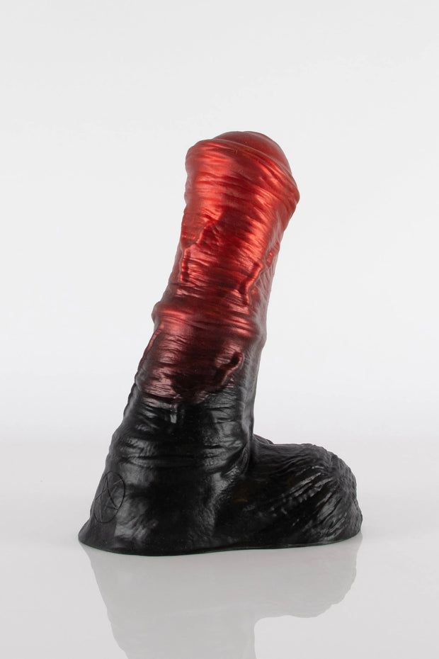 A product photo of a centaur dildo from an angle.