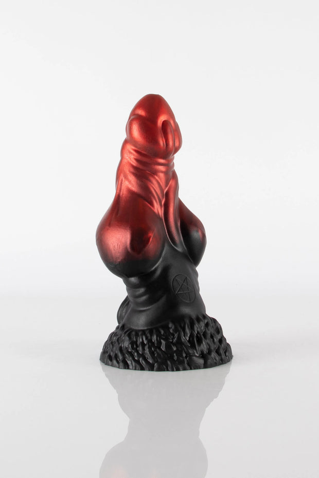 A product photo of a fox dildo from a side profile.